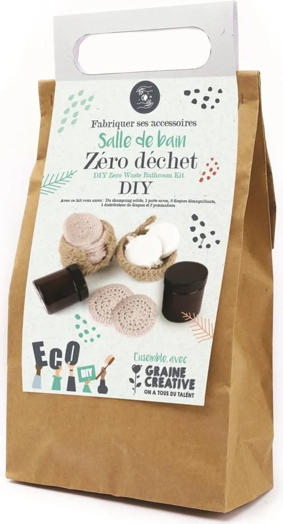 Coffret Zéro Déchet Graine Creative avec Tissus Bio pour Salle de Bain