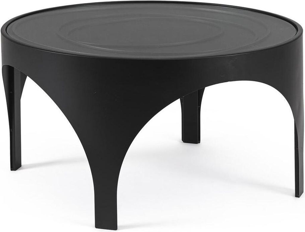 Couchtisch Archie 70 x 70 x 38 cm Stahl Glas Schwarz