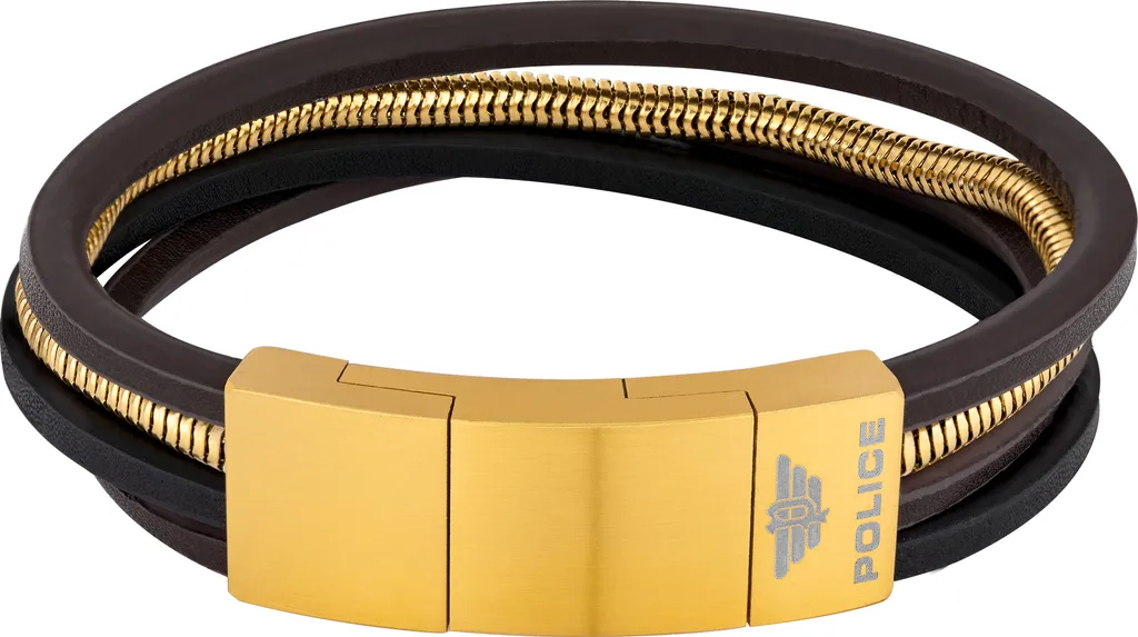 Bracelet Police PJ26551BSG02 Acier Inoxydable Maillons Tressés Homme