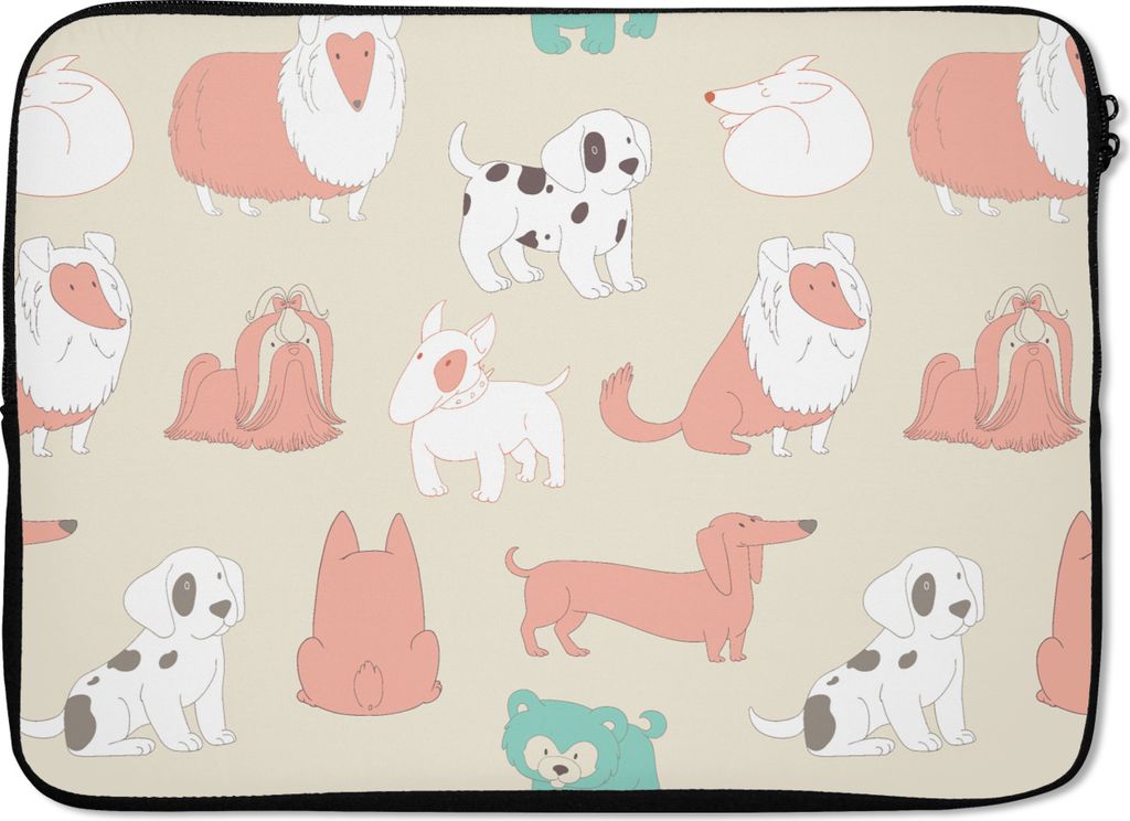 MuchoWow Laptop Hülle 13 Zoll Muster - Hund - Welpe - Jungen - Mädchen - Kinder - Kinder Laptoptasche - Laptophülle - Sleeve - Rundumschutz