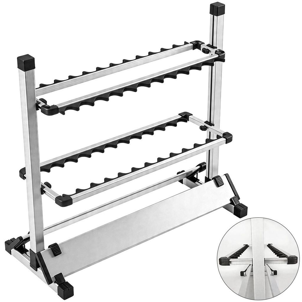 Angelrutenhalter 24 Ruten Aluminium, Rutenständer für Angeln & Boot, robust & leicht, für Hobby Angler, Ordnung & Schutz der Ruten