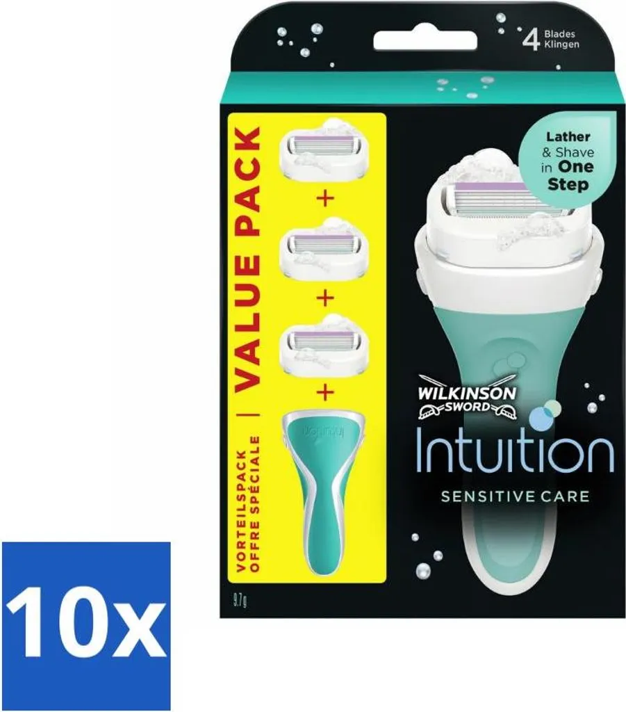 Wilkinson Sword - Lame di ricambio - Intuition 2-in-1 Sensitive Care - 3 lame - confezione risparmio - 10 pezzi
