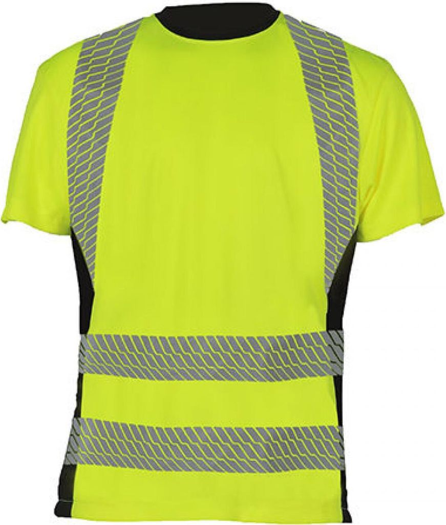Hi-Vis Recycled T-Shirt Bilbao Sicherheits-T-Shirt - Farbe: Signal Yellow/Black - Größe: XL