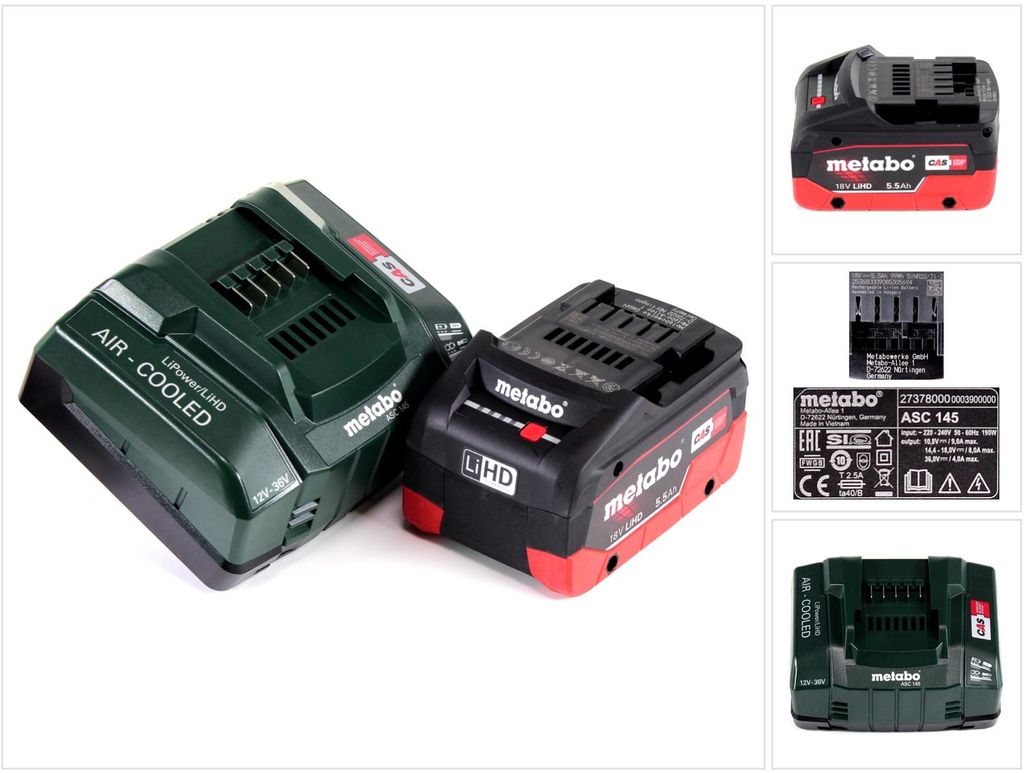 Metabo Basis Set 18V - 1x Batteria LiHD da 5,5Ah ( Immagine del prodotto 