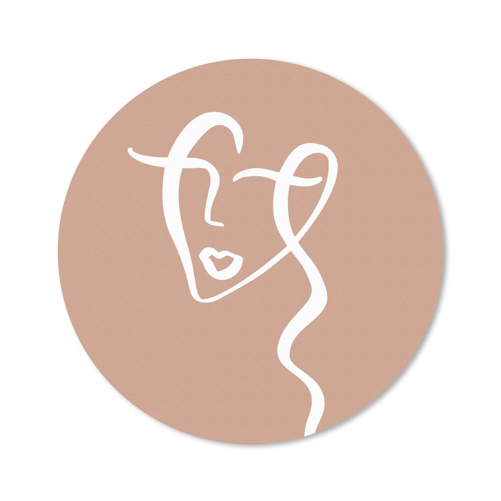 MuchoWow Mauspad Mousepad Gesicht - Frau - Braun - Weiß 40x40 cm - Mousepads - Maus Mat - Pad - Mausunterlage - Schreibtisch Accessoires