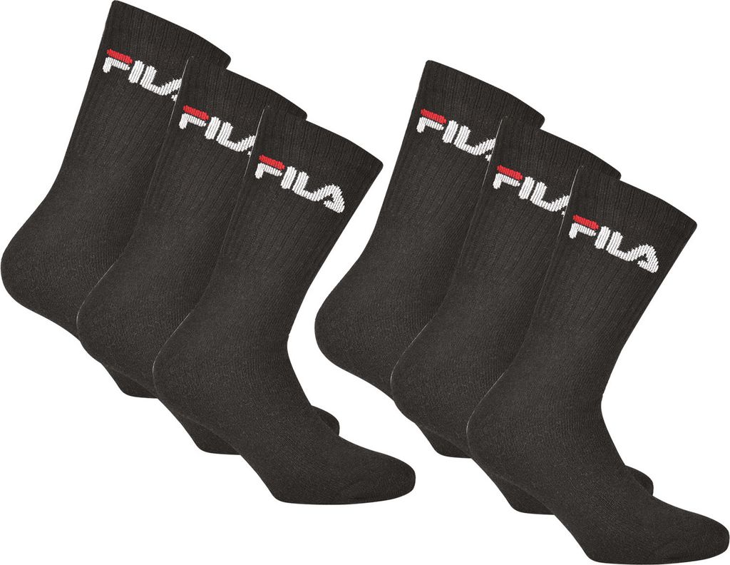 Tenisové ponožky Fila Crew 3-balenie Uni ponožky čierne Obrázok produktu 