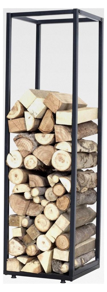 Kaminholzregal Tornved Holzlager für Innen und Außen Stapelhilfe für Feuerholz Metall Kaminholzständer 35 x 35 x 120 cm Schwarz