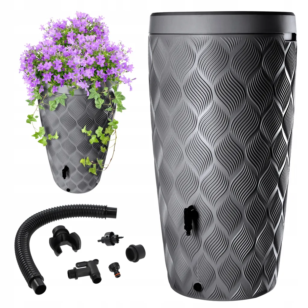 Collecteur d'eau de pluie 240L pour arrosage jardin avec bac à plantes