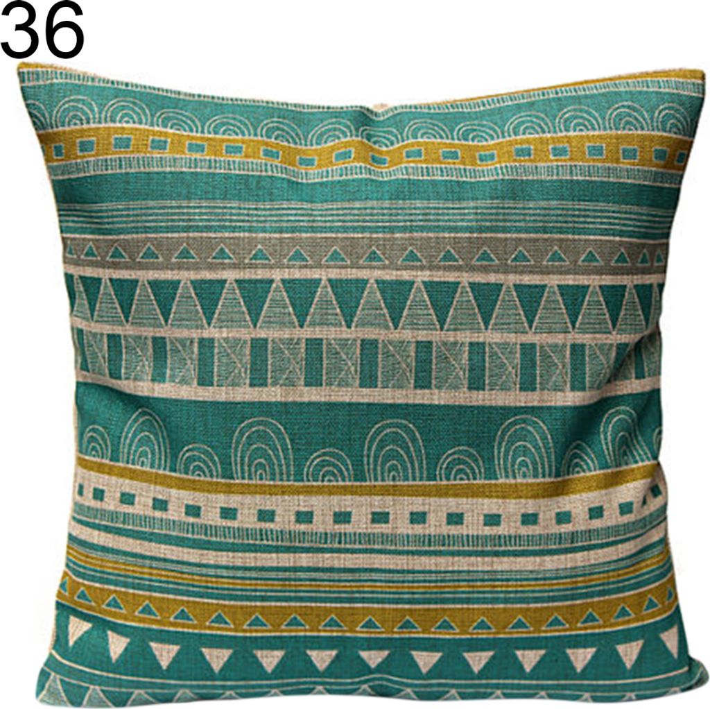 Wohnkultur Vintage Geometrische Blume Baumwollwäsche Wurfkissen Kissenbedeckung-36#