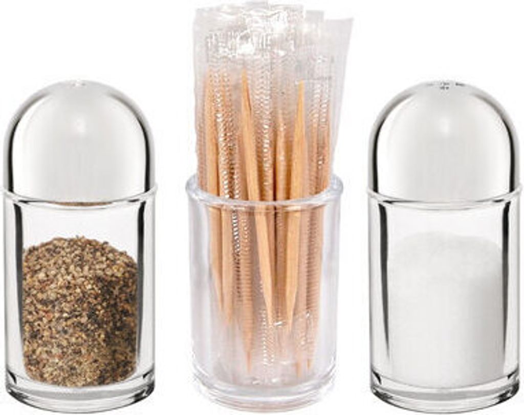 30x Menagen (Salz Pfeffer Zahnstocher) aus Acrylglas Ø3.3cm 7.3cm