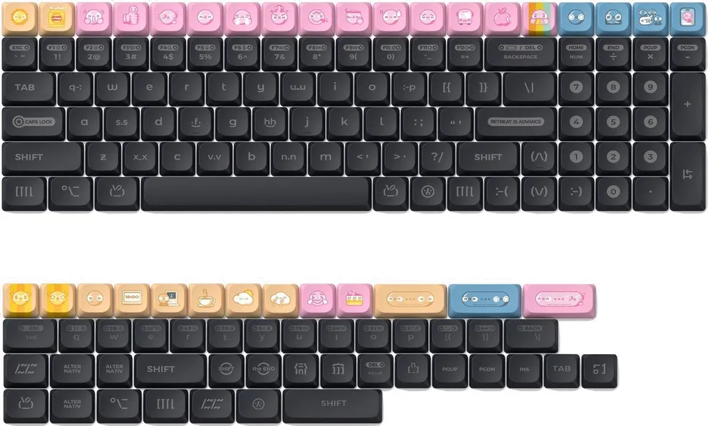 Touches PBT Dye-sub NuPhy Numoji nSA Profile pour Clavier Custom Dark
