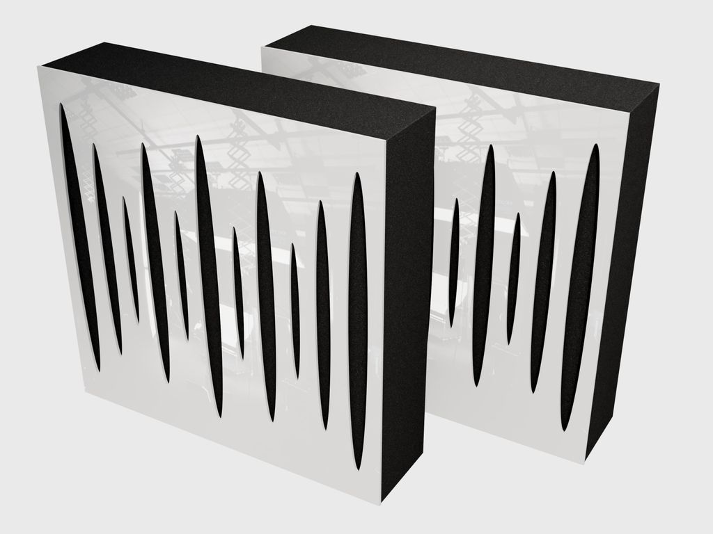 2er-Pack AbFuser „Pulsar“ Architektonischer Schallabsorber | Wandverkleidung für Heimkino und Studio|50x50 cm[Weiß glänzender Kunststoff, 15...