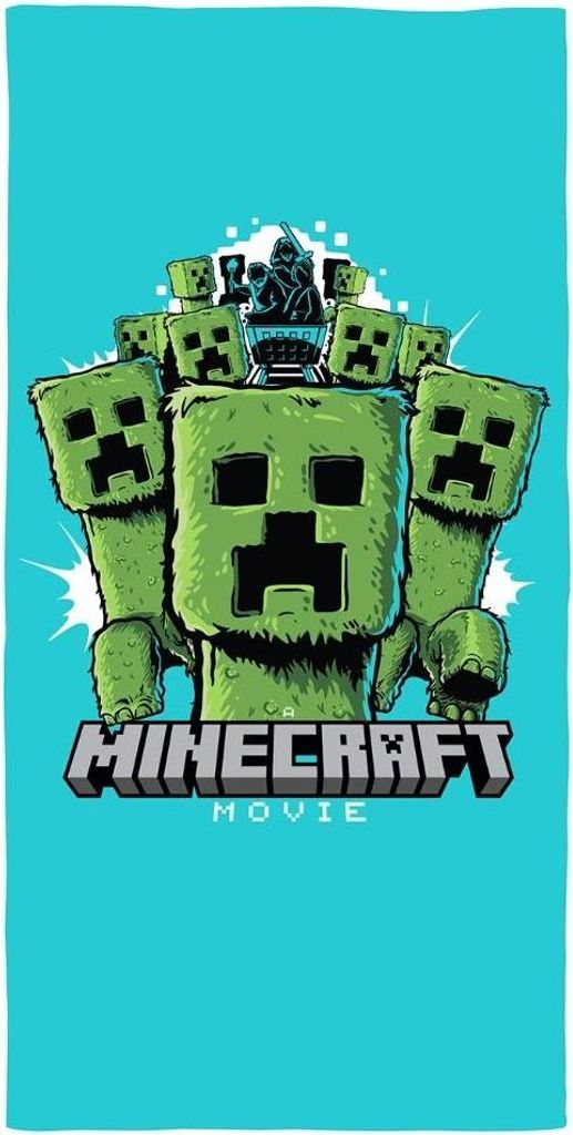 Minecraft - Badetuch, Film AG4051 (Einheitsgröße) (Blau/Grün)