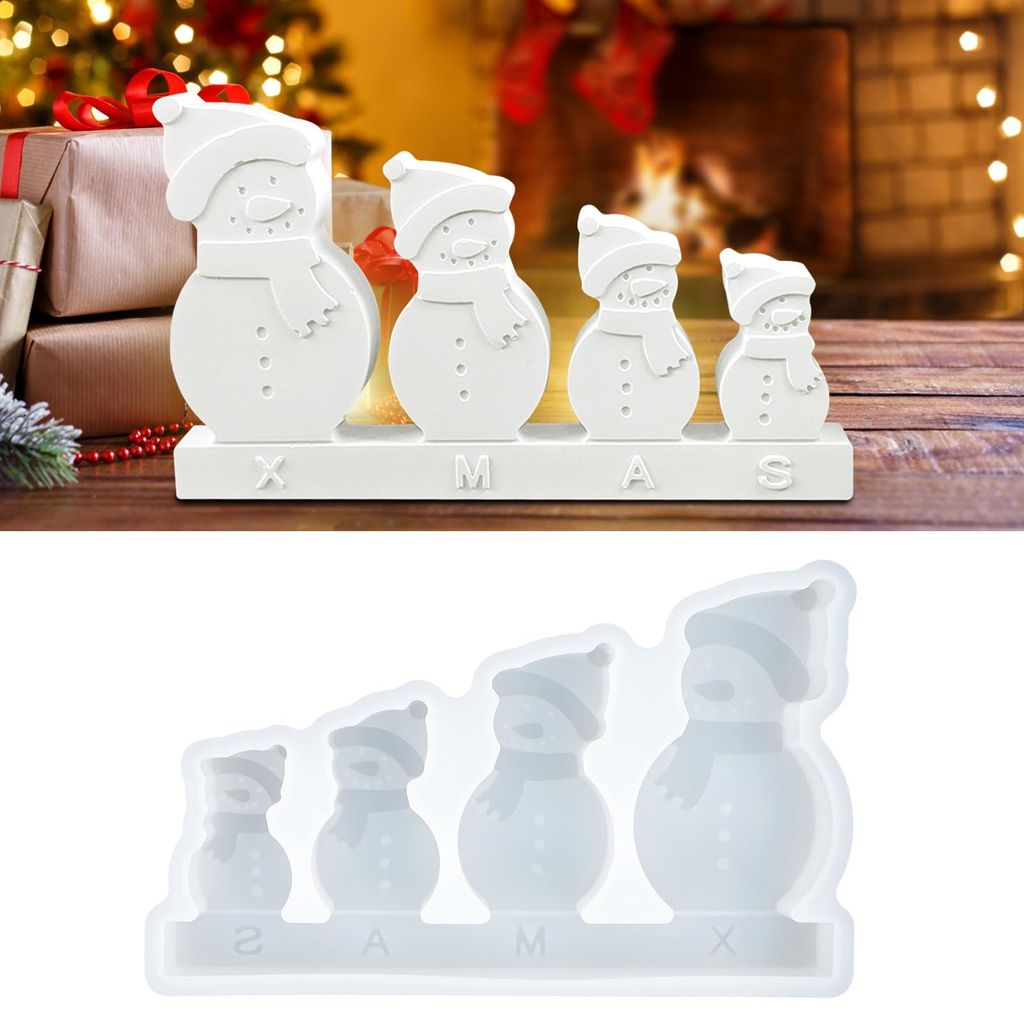 Silikonform für Weihnachtskerzen, Schneemänner, 3D-Gussformen, DIY-Kerzenformen zum Gießen in Gipsformen, Bastelprojekte zur Kerzenherstellung