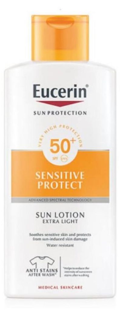Eucerin - Extra Leichte Sensitiv Schutz Sonnenmilch SPF 50+ Produktbild 