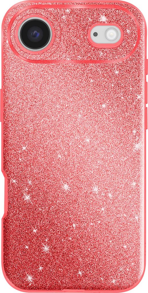 Avizar, Hülle iPhone Air Bi-Material mit glitzernder Oberfläche, Rot