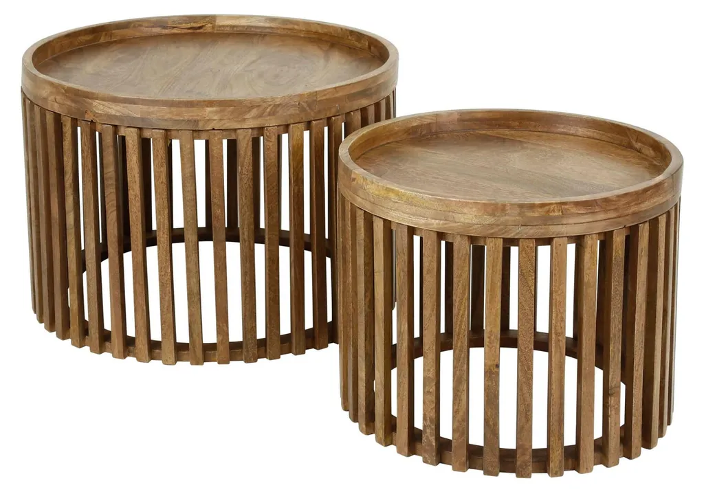 Table basse de salon ronde marron sable 65cm idéale pour petit espace