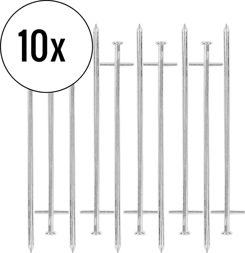 Zeltheringe für Hartboden 10er Set, silber, 23 cm, Stahl Produktbild 
