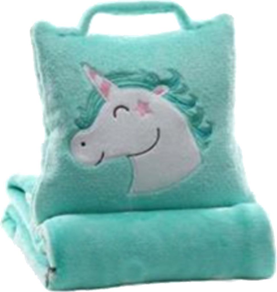 DOMAREX Weicher Kinderdecke 100x75 – 2-in-1 Decke und Kissen für Kita, Krippe oder Bett, Perfekter Begleiter für Spiel und Schlaf, hypoallergen