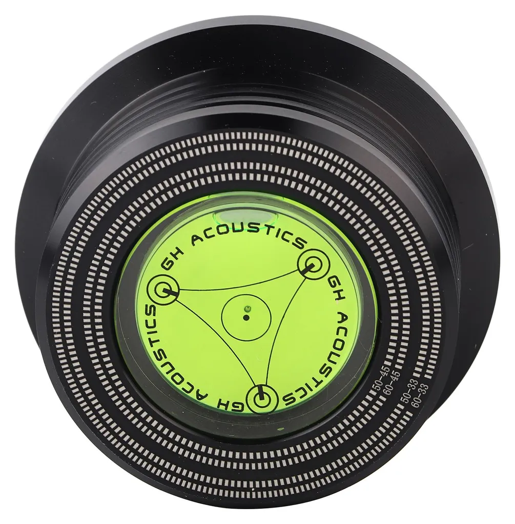 Stabilisateur de Vinyle Noir : Niveau à Bulle contre les Vibrations