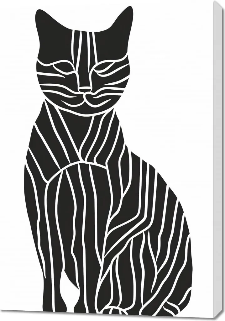 Tableau Image 70x100 cm Zèbre dans le corps d'un chat - Déco Moderne
