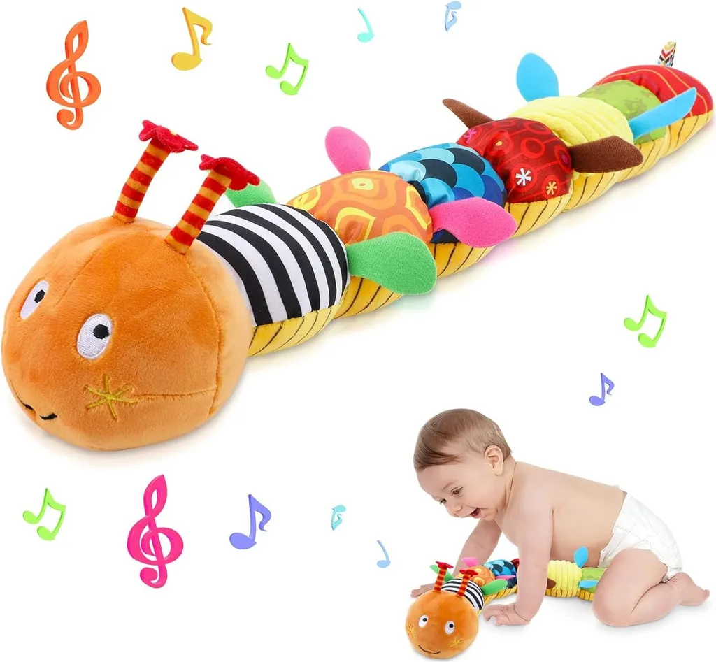 Peluche musicale texture hochet douce pour bébé - Éveil sensoriel 0-1 an