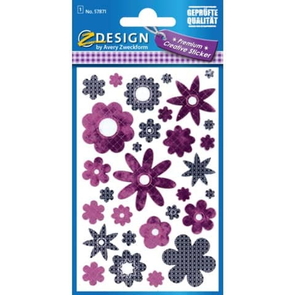 Sticker 76x120mm Effektfolie 1 Bogen Motiv Blumen