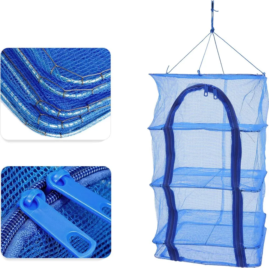 Filet de séchage pour poisson et fruits 4 niveaux pliable gain de place