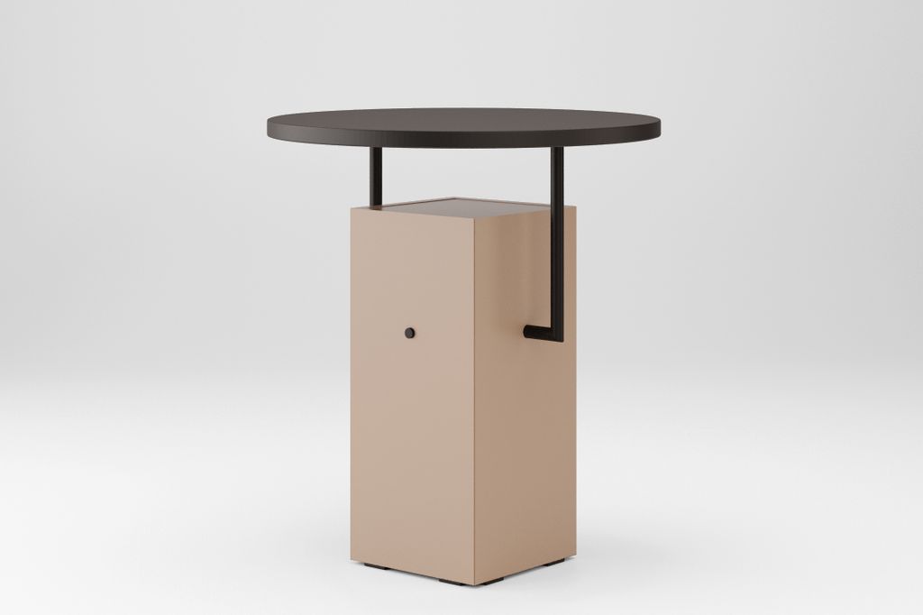 Couchtisch Stilvoller moderner runder Couchtisch mit Metallarmen Arrocco Farbe: bez