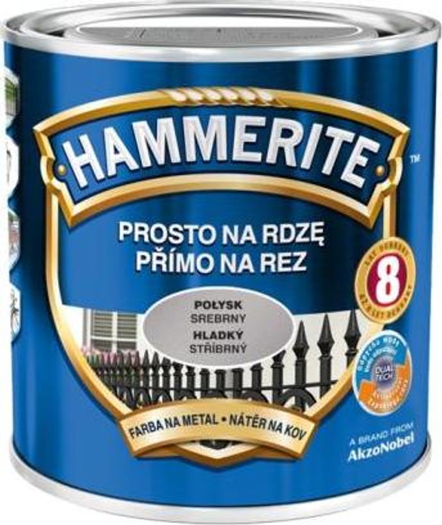 Hammerit-Emaille, glänzend, Silber, 0,7 l - 5EMHA.SR0.7 Produktbild 