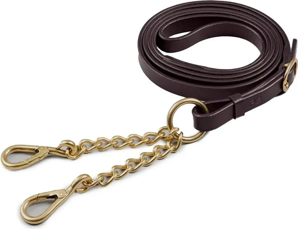Premier Equine Guinzaglio in pelle con aggancio a catena Zügel Braun Braun Taglia unica