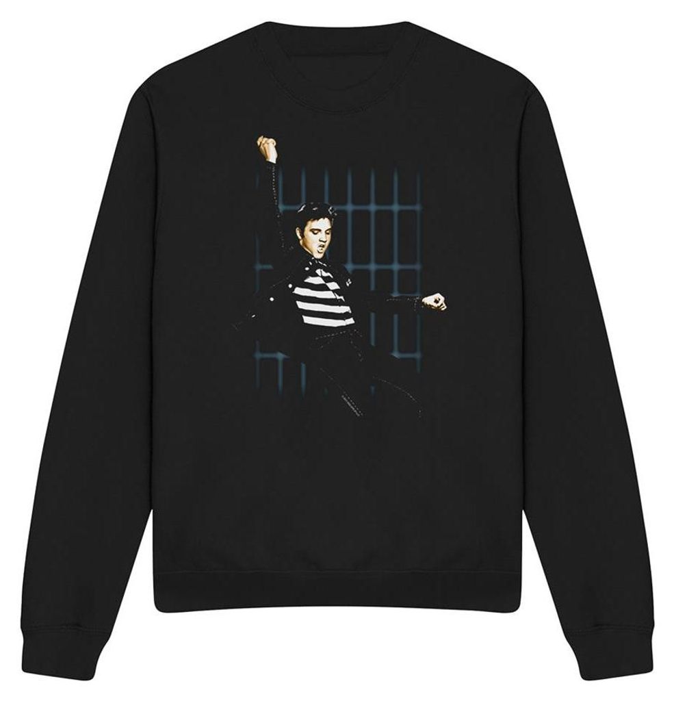 Elvis Presley - "Blue Bars" Sweatshirt für Herren/Damen Uni TV32915 (XXL) (Schwarz)