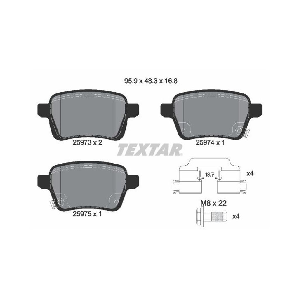 Textar Bremsbeläge hinten für Fiat 500L 199