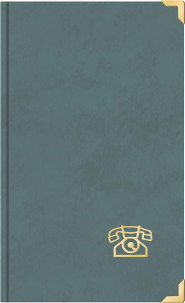 Telefonbuch Adressbuch ca. DIN A5 mit Messingecken grau