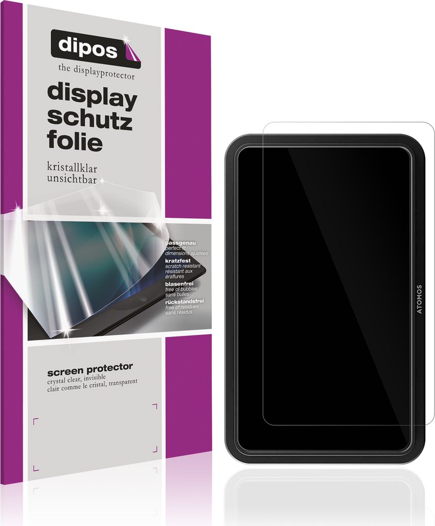 2x Schutzfolie für Atomos Shinobi 2 klar Displayschutzfolie Folie Display Schutz dipos