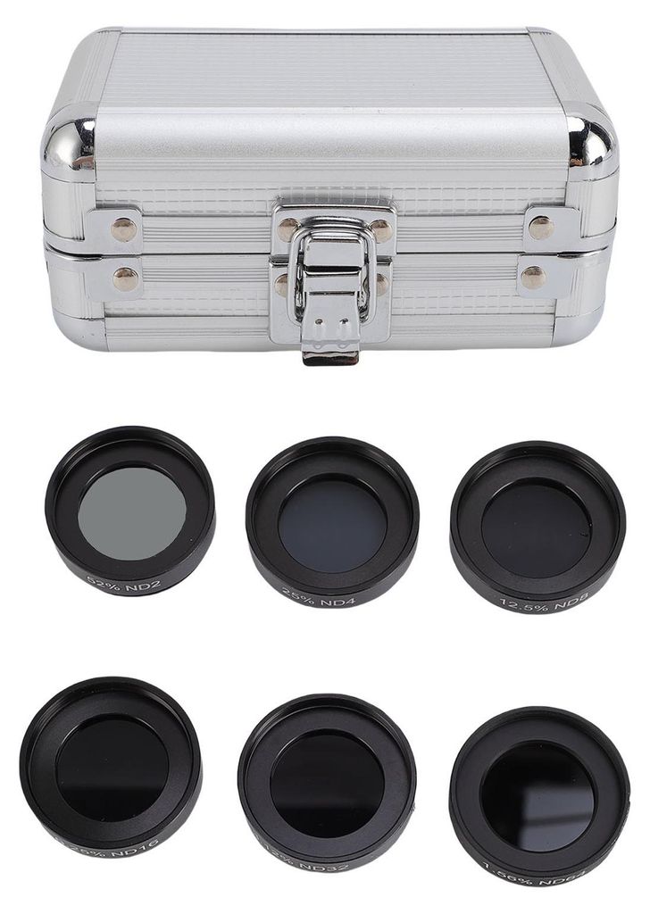 6-teiliges 1,25-Zoll-Teleskop-Mondfilter-Set mit neutraler Dichte, ND2, ND4, ND8, ND16, ND32, ND64, Okular-Set mit Gehäuse aus Aluminiumlegierung