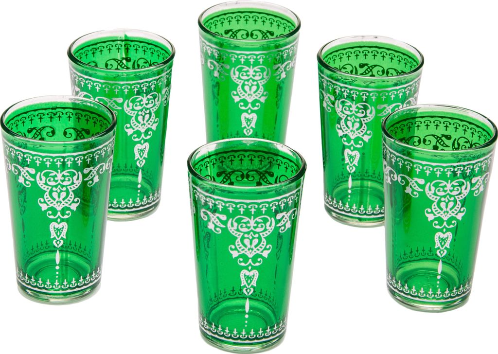 Orientalische verzierte Teegläser Set 6 Gläser Andalous Produktbild 