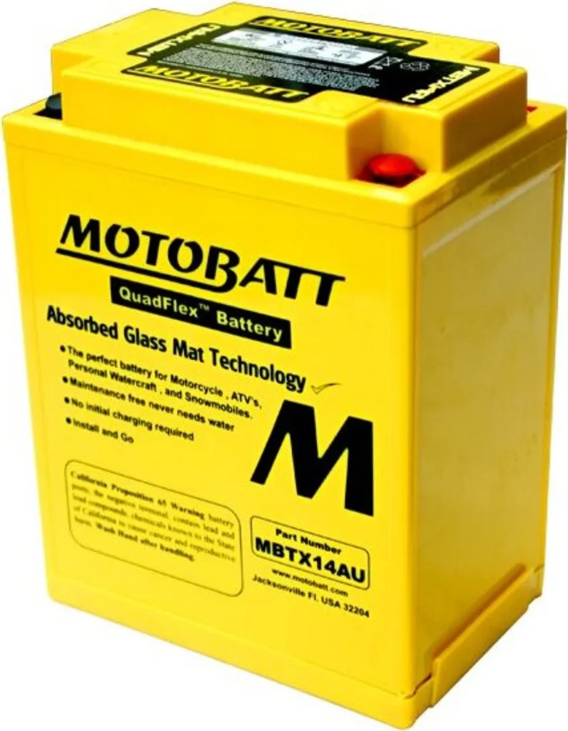 Batterie de démarrage Moto MBTX14AU MOTOBATT 12V 16,5Ah sans entretien