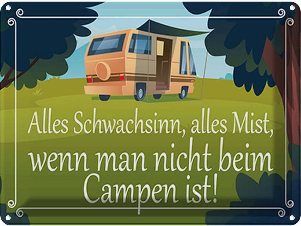 vianmo Blechschild 30x40 cm alles Mist nicht beim Campen Produktbild 