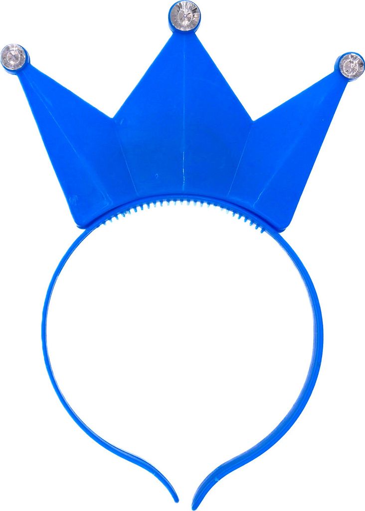 1x LED Haarreif Krone in 7 Farben, blinkend und Leuchtend, Prinzessin, König, Party / Karneval / Geburtstag / Motto Party / Fasching (blau)