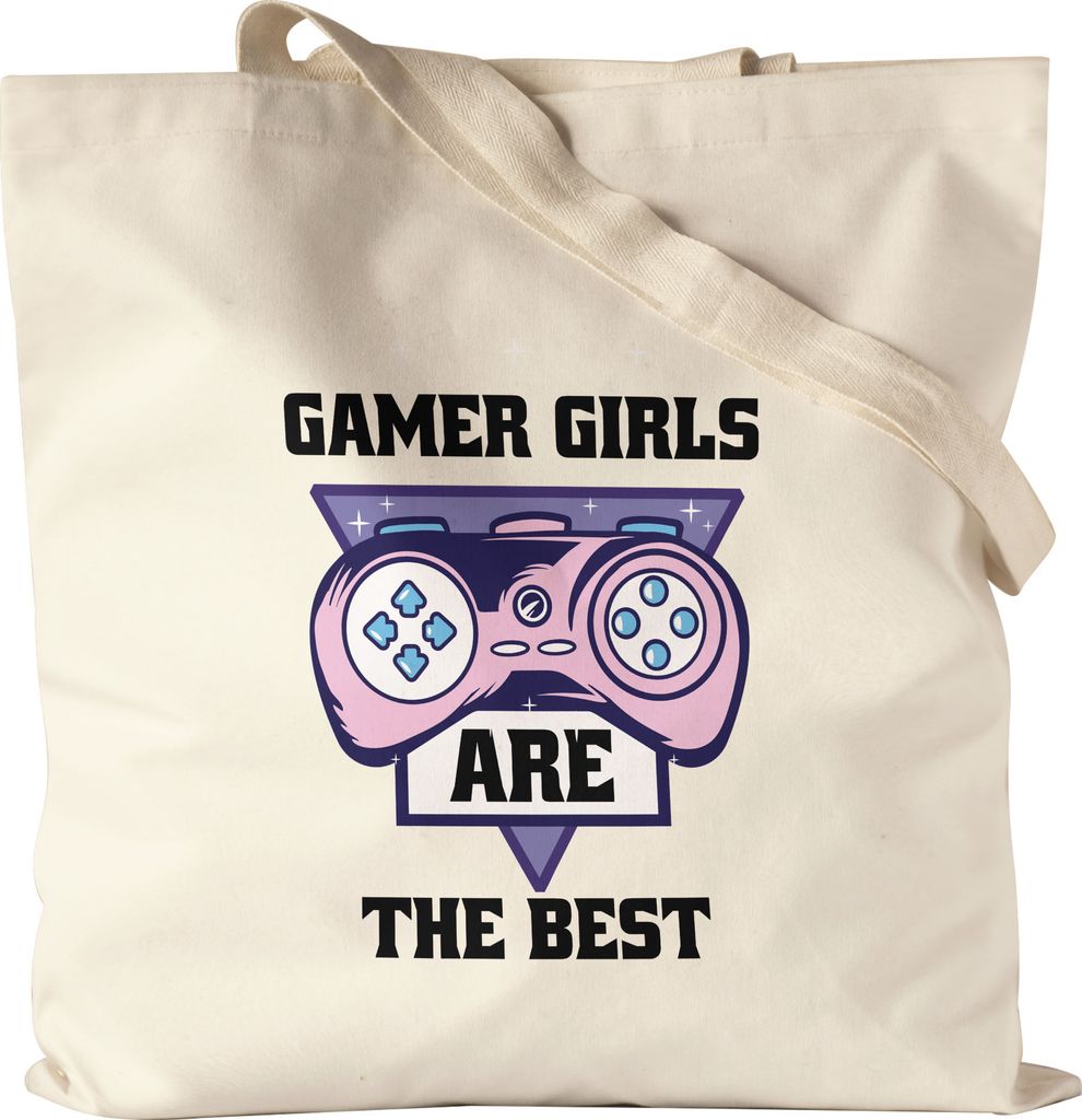 Gamer Girls Are The Best Jutebeutel Stoffbeutel mit süßem Spielkonsole Motiv für Frauen Mädchen die gerne Konsole zocken PC