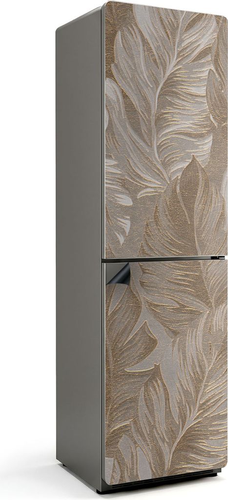 Blätter in einem zarten Muster – Magnetische Kühlschrank Abdeckung – Dekorfolie magnetisch Küche – Kühlschrank Magnet Deko – selbstkleb...