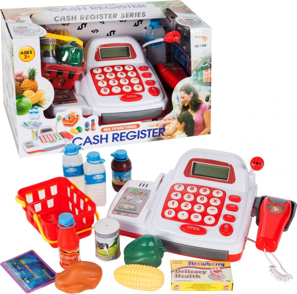 Malplay Kasse Spielzeug | Inklusive Zubehör | Supermarkt-Spielzeugset Spielsupermarkt | Mit Scanner | Rollenspiel Für Kinder Ab 3 Jahren