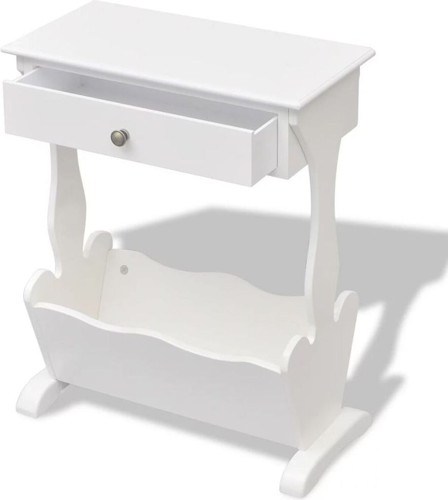 vidaXL Stojak na czasopisma Melrose White Zdjęcie produktu 