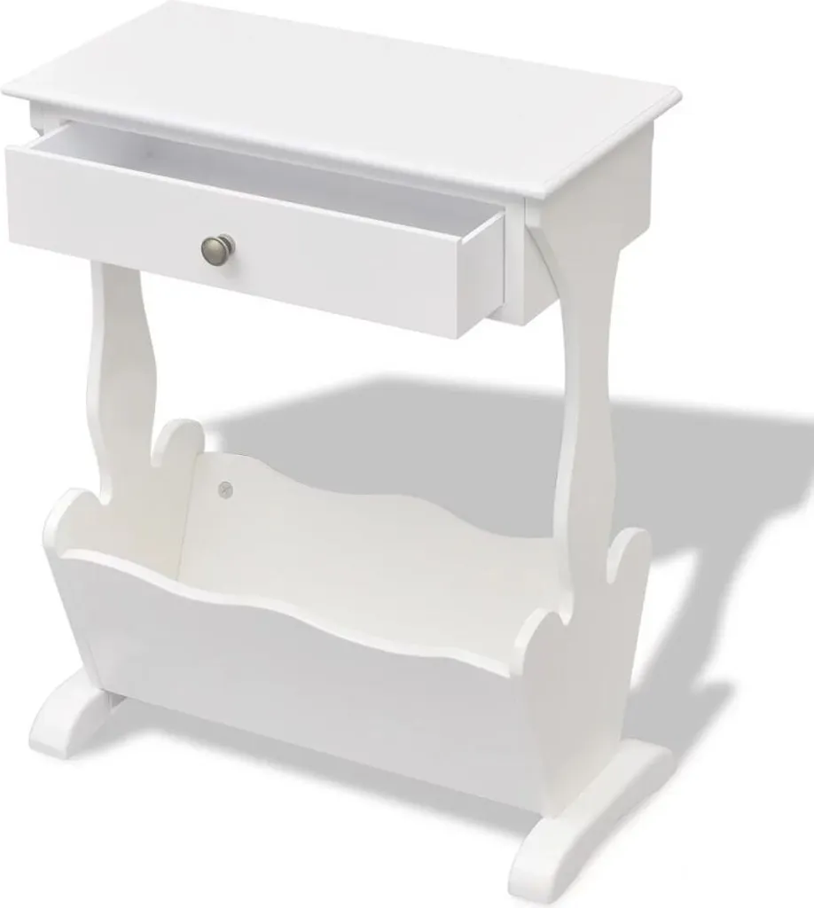Porte-revues Melrose Blanc vidaXL en Métal - Design Minimaliste Épuré