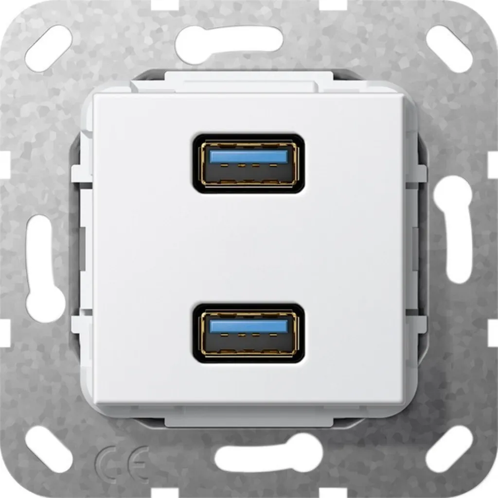 Prise USB GIRA 568403 pour Charger vos Appareils sans Adaptateur Secteur