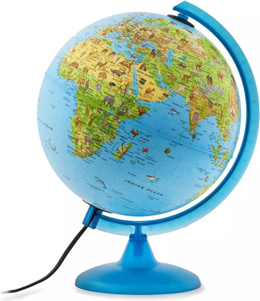 Safari-Globus beleuchtet physisch/poly. 25 cm