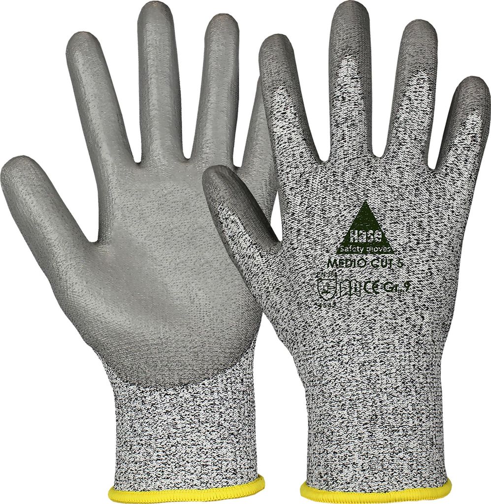 HASE SAFETY GLOVES Schnittschutz-Arbeitshandschuhe Medio Cut 5, EN 388, EN 420, Größe 9