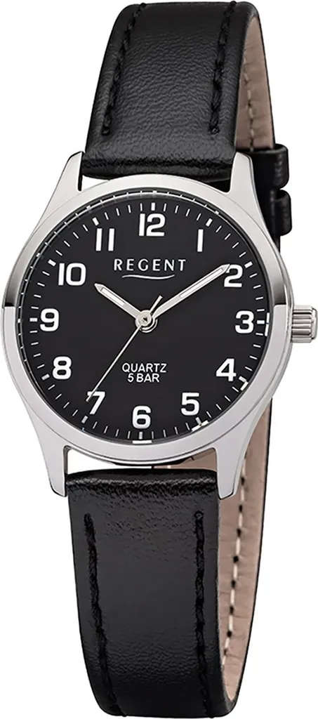 Montre femme Regent 2113416 analogique cuir noir lisible et très légère
