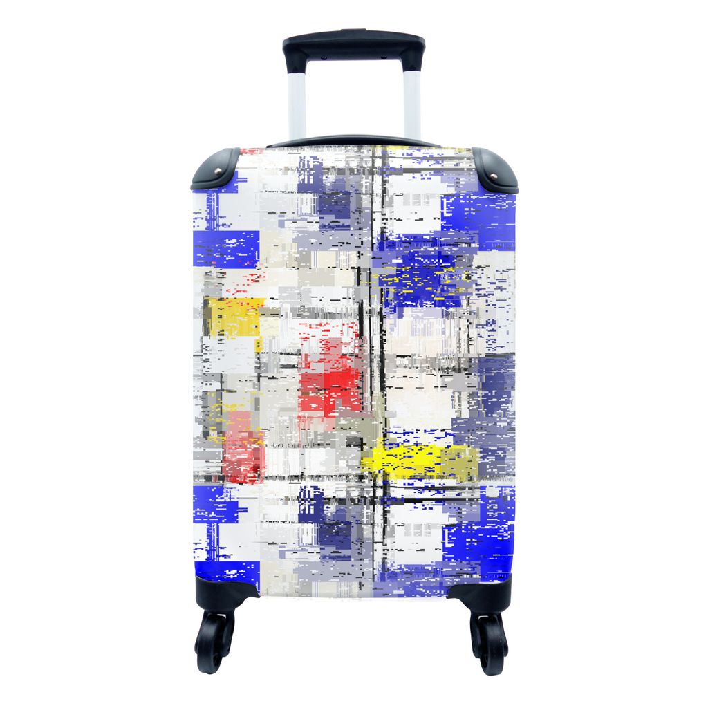 MuchoWow Koffer Handgepäck Trolley Rollkoffer Kleine Reisekoffer mit 4 Rollen - Design - Mondrian - Kunst - Alte Meister - Cabin Size < 55x40x23...